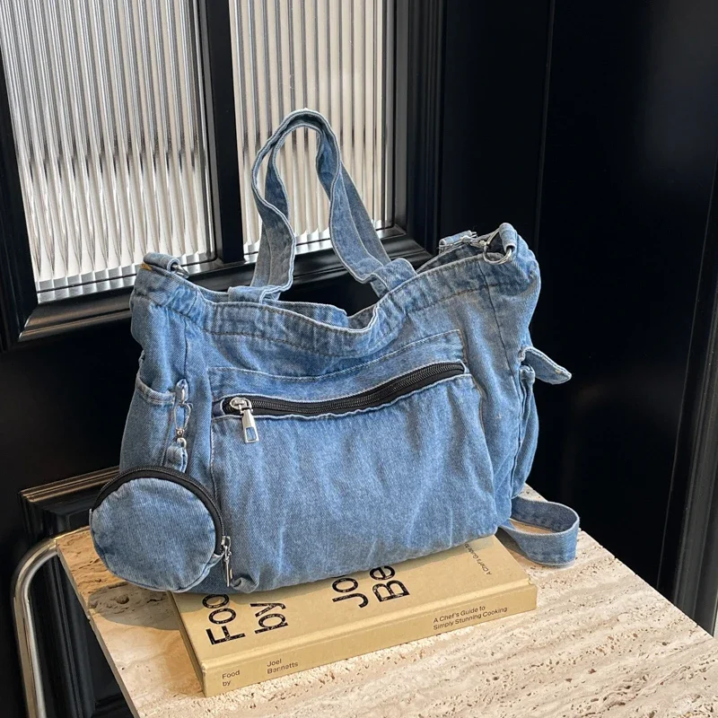 Women'S Bags New Look - กระเป๋าโท้ทแบบซิปสไตล์คาวบอย รุ่นใหม่ปี 2024 สีพื้น ดีไซน์สวยงามทันสมัย กระเป๋าสะพายข้างลำลอง