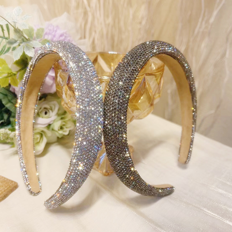 Women Bags Trend 2025 - Rhinestone หรูหราฟองน้ําแถบคาดศีรษะหนาสุภาพสตรีความสูง Rhinestone Hairband 2025 ใหม่เกาหลีออกแบบอุปกรณ์เสริมผม