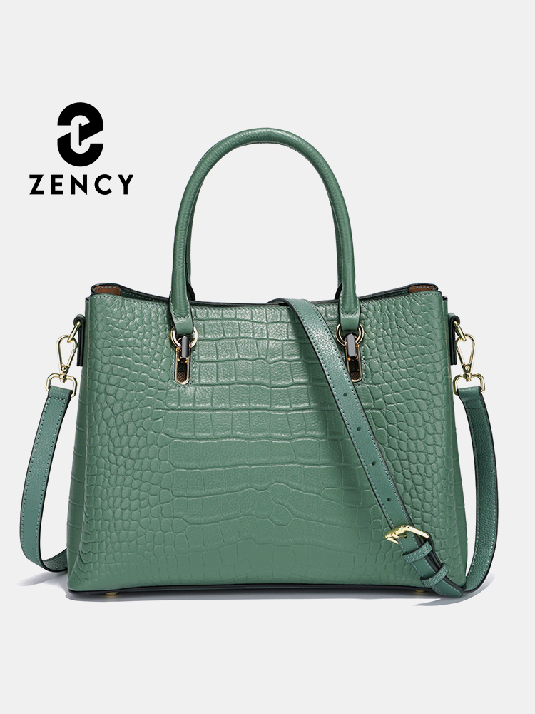 Women'S Bags For Work - กระเป๋าถือหนังแท้สำหรับผู้หญิง Zency สีเขียว ความจุขนาดใหญ่ กระเป๋าสะพายไหล่สุดหรู กระเป๋าถือแบบสะพายข้างสำหรับสุภาพสตรี
