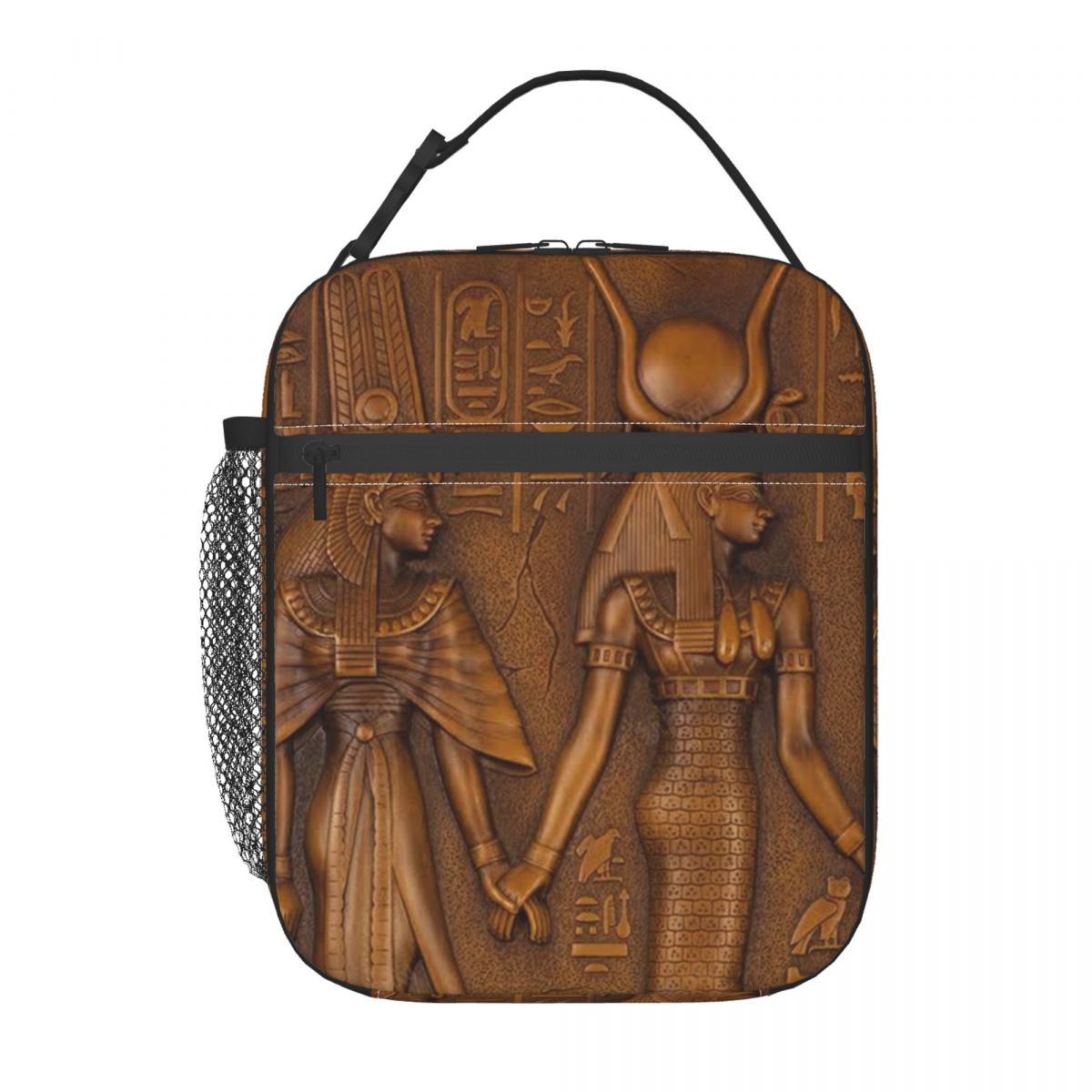 Women Bags In Egypt - ถุงอาหารกลางวันแบบมีฉนวนลายอักษรอียิปต์โบราณสำหรับผู้หญิง วัฒนธรรมอียิปต์โบราณ กล่องอาหารกลางวันเก็บความเย็นแบบใช้ซ้ำได้
