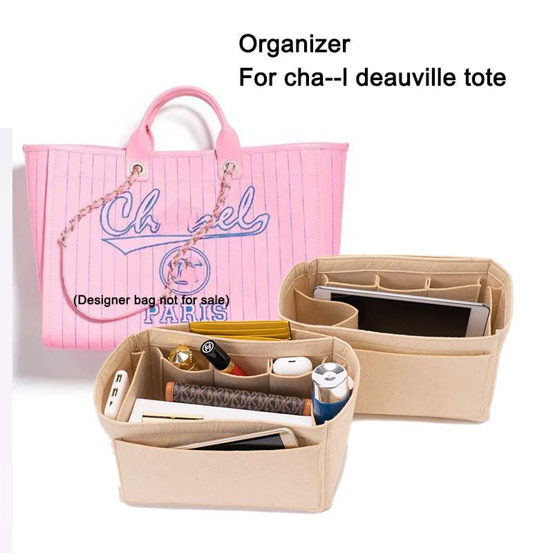Women Bags Chanel - ถุงใส่ผ้าสักหลาดสำหรับกระเป๋าถือโท้ท CC deauville พร้อม iPad กระเป๋าด้านในกระเป๋าเครื่องสำอางค์สำหรับผู้หญิง