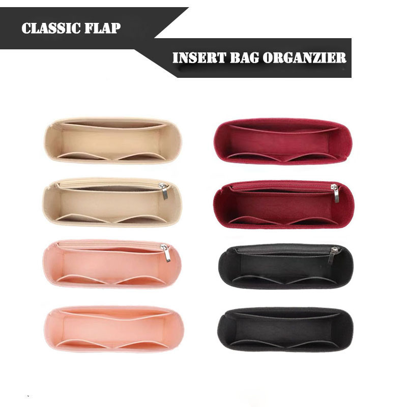 Women Bags Chanel - อุปกรณ์จัดระเบียบ tas kosmetik แบบพกพาสำหรับผู้หญิงกระเป๋าแต่งหน้าของผู้หญิงวัสดุสักหลาดแบบคลาสสิกสำหรับเดินทาง