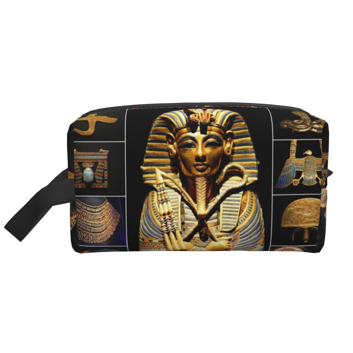 Women Bags In Egypt - กระเป๋าเครื่องสำอางลายอักษรอียิปต์โบราณของกษัตริย์ตุตันคามุนสำหรับผู้หญิง กระเป๋าเครื่องสำอางลายฟาโรห์อียิปต์ กระเป๋าเก็บเครื่องสำอางและอุปกรณ์เสริมความงาม