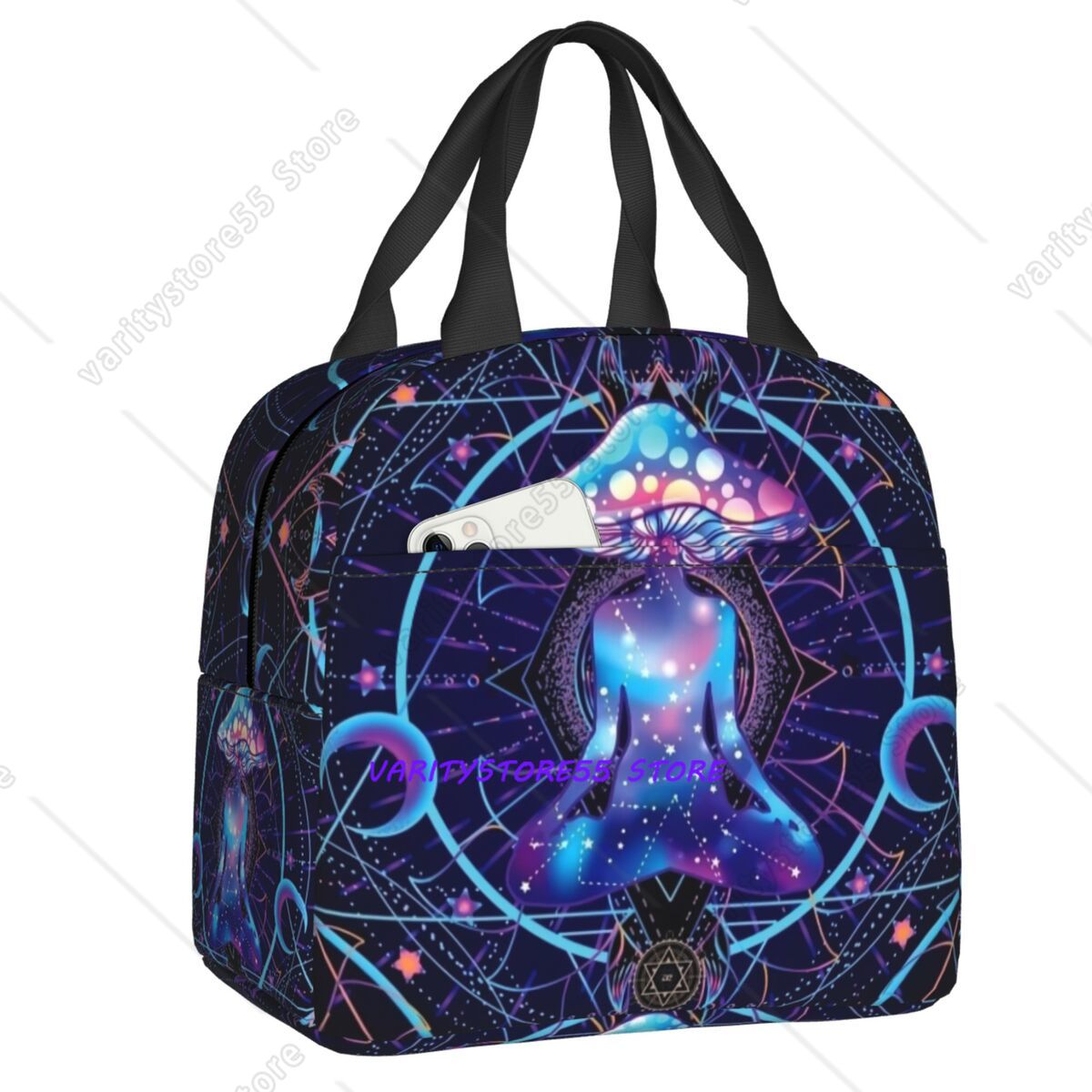 Women Bags India - กระเป๋าใส่อาหารกลางวันลายแมนดาลาอินเดียแบบกำหนดเองสำหรับผู้ชายผู้หญิง กล่องอาหารกลางวันแบบเก็บความร้อนและความเย็นสำหรับเด็กนักเรียน