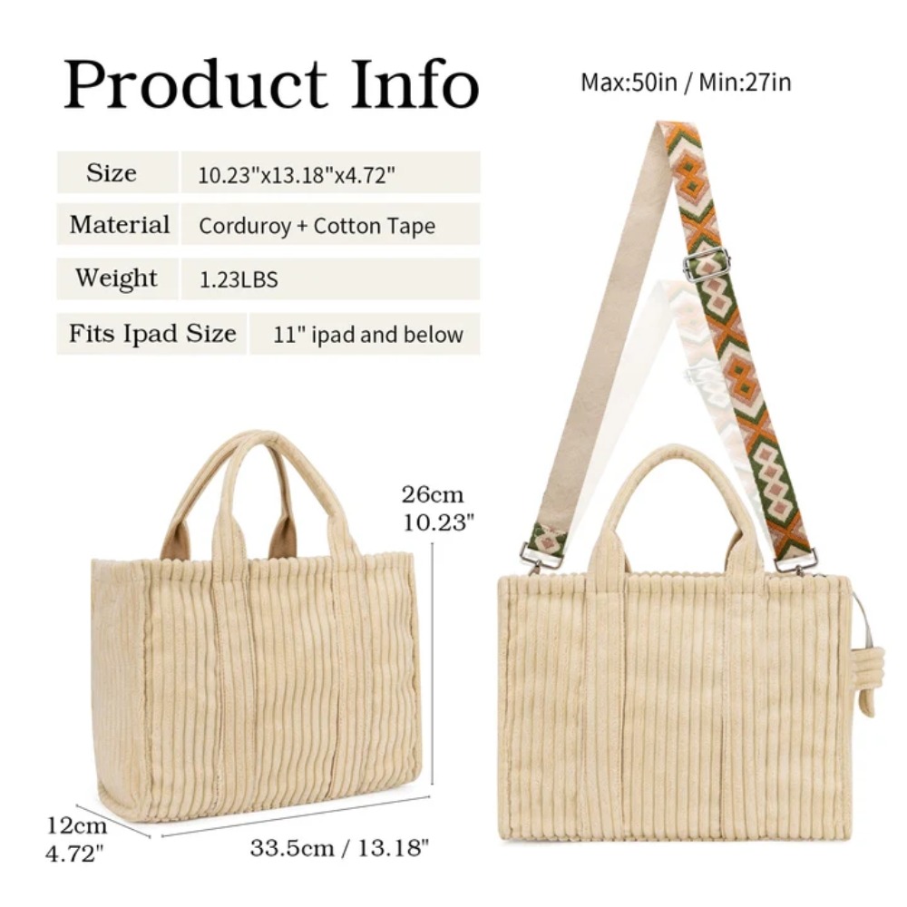 กระเป๋าผ้าคอร์ดูรอยสำหรับผู้หญ - Women'S Bags For Work บทวิจารณ์และราคา