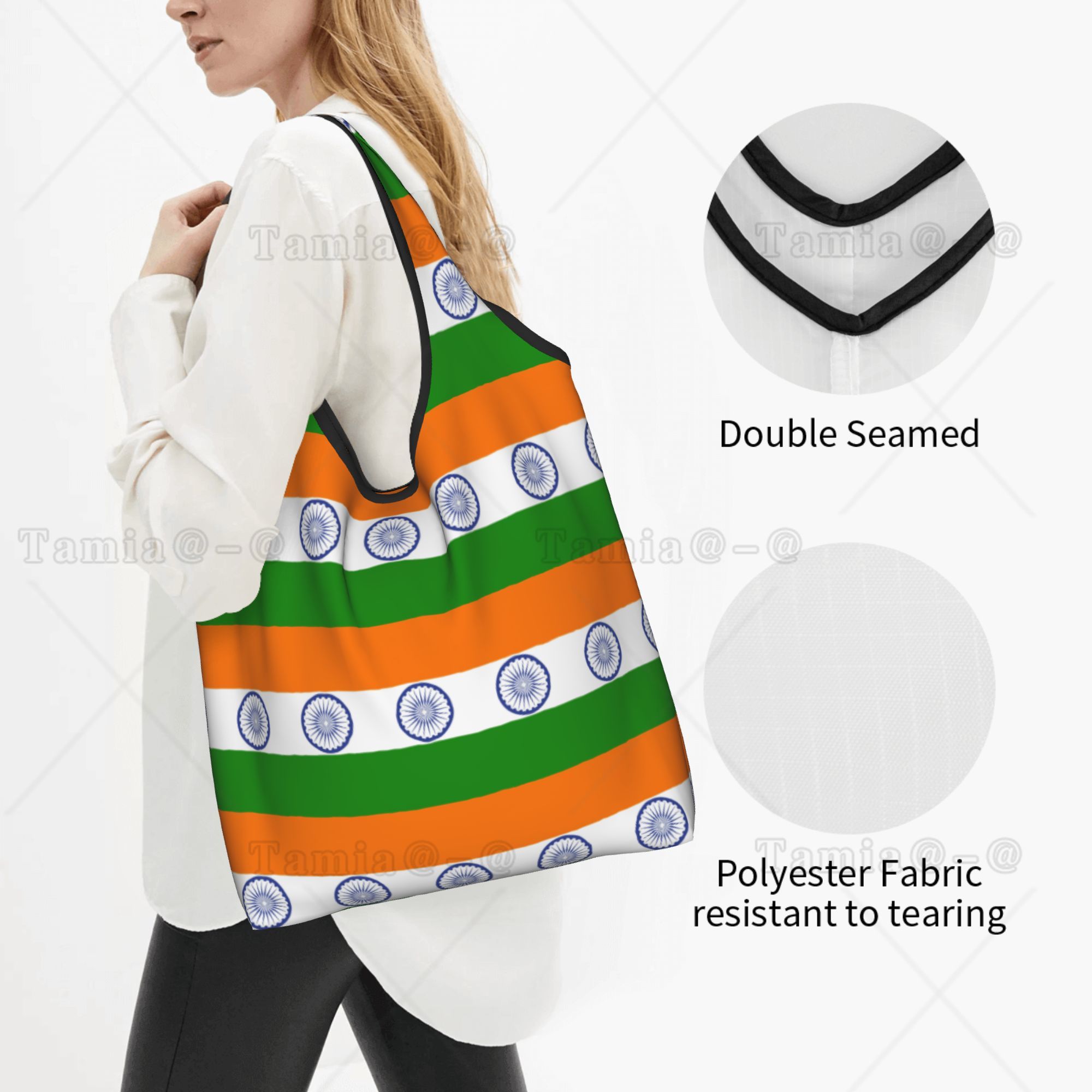 กระเป๋าช้อปปิ้งลายธงชาติอินเดี - Women Bags India บทวิจารณ์และราคา