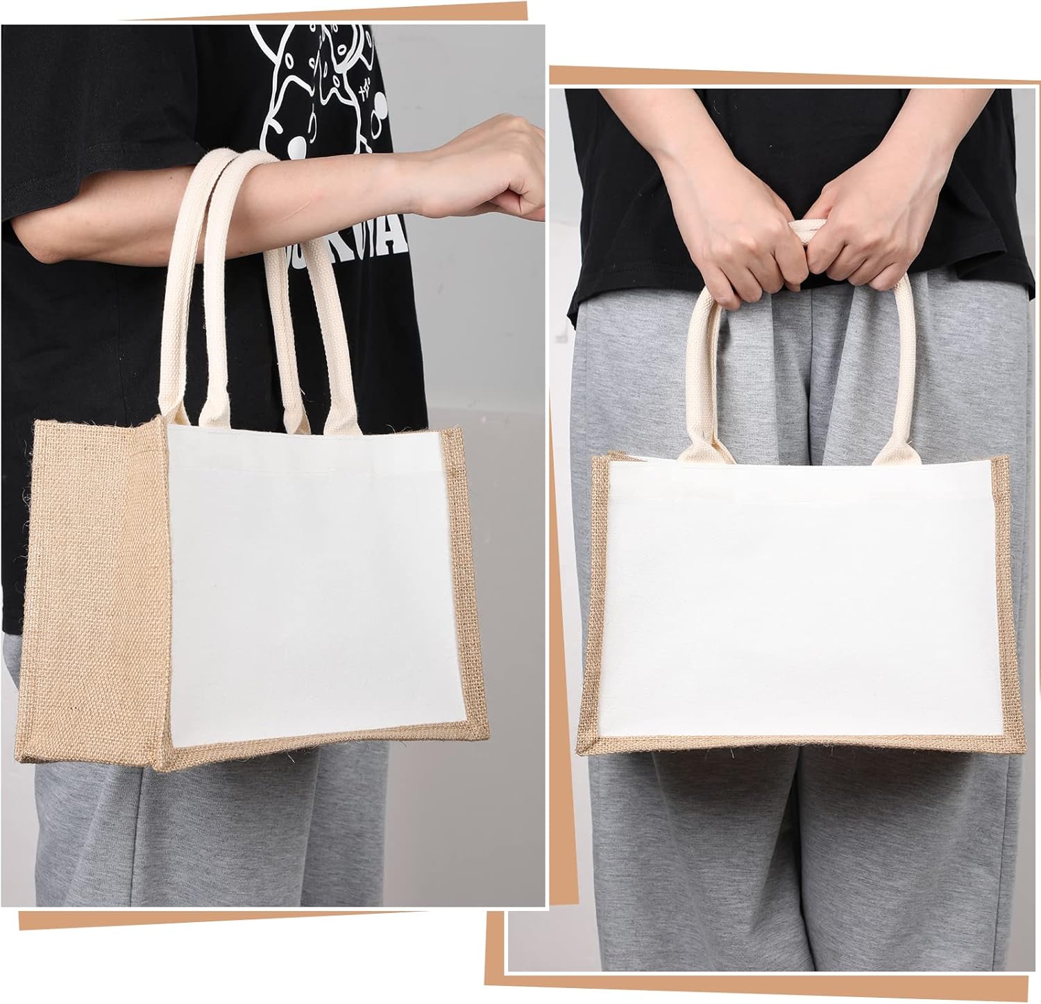 16 Pack Burlap Tote กระเป๋า Ju - Women Bags For Eid บทวิจารณ์และราคา