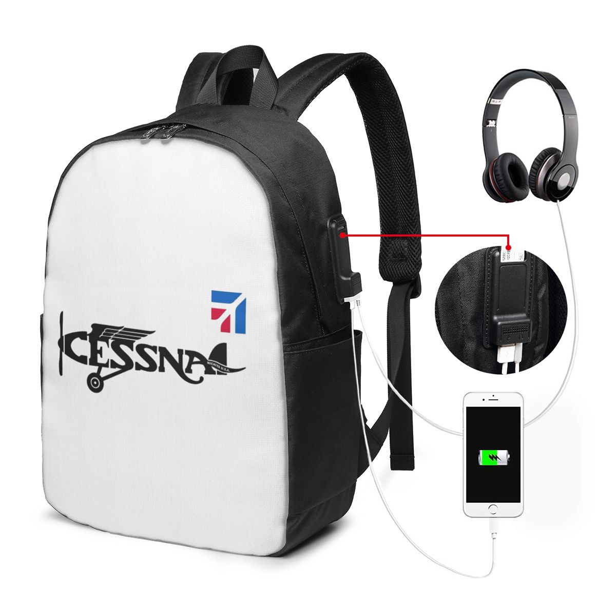กระเป๋าเป้สะพายหลังโลโก้เซสนาก - Woman In Bag บทวิจารณ์และราคา