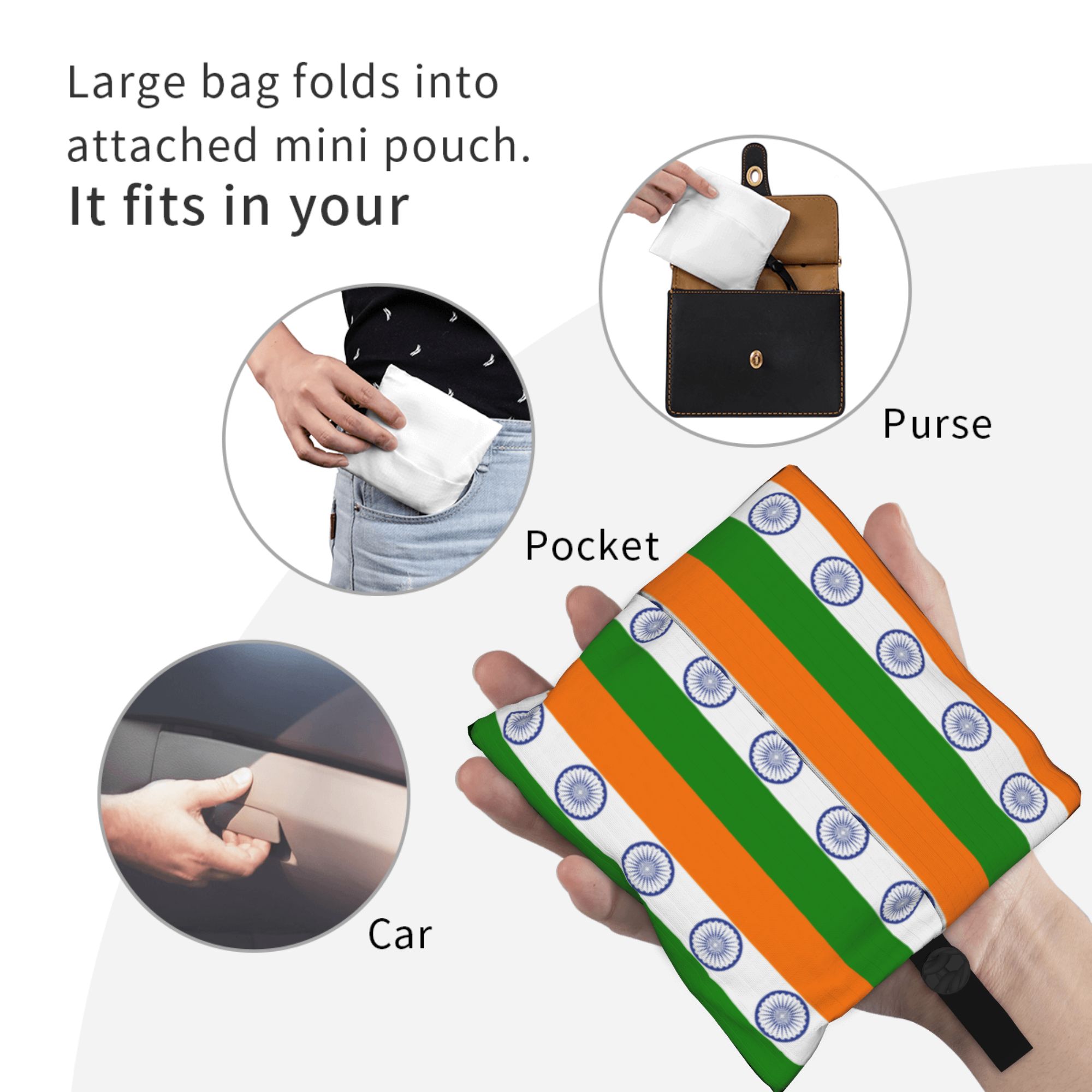 กระเป๋าช้อปปิ้งลายธงชาติอินเดี - Women Bags India บทวิจารณ์และราคา