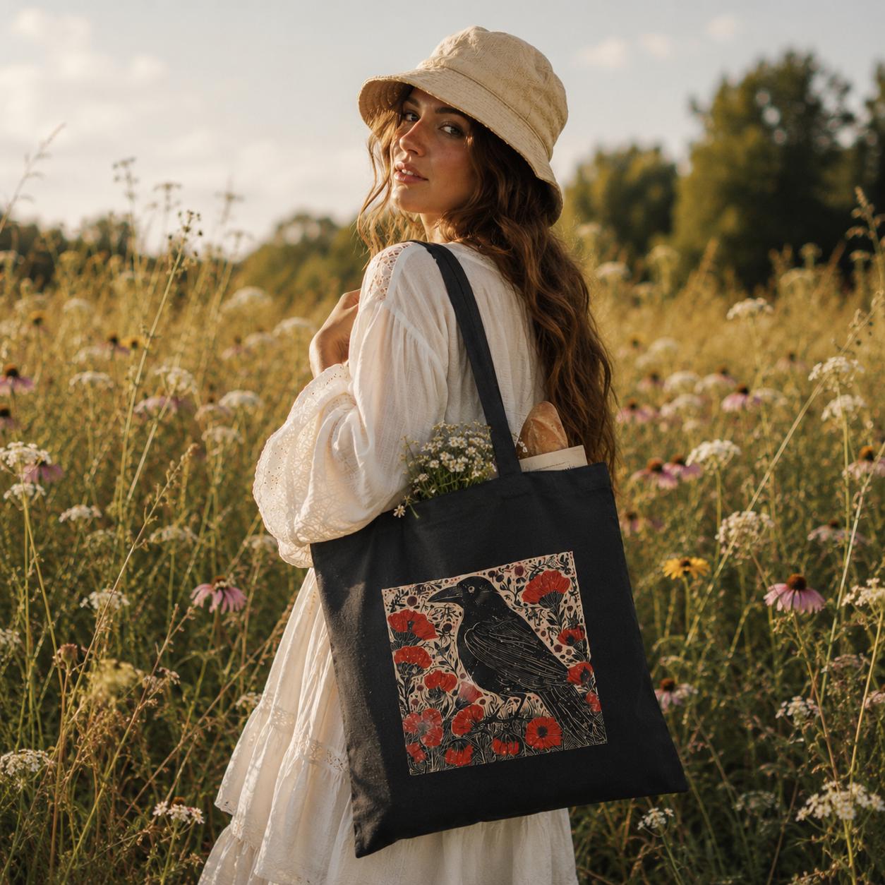 กระเป๋าผ้าแคนวาสลายอีกา Whimsi - Women Bags Edgars บทวิจารณ์และราคา