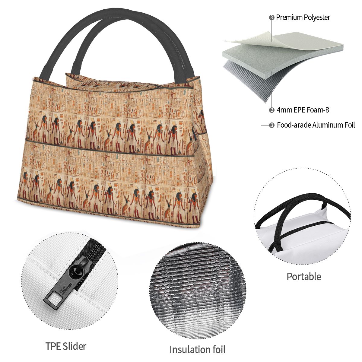 กระเป๋าเก็บอาหารกลางวันลายภาพจ - Women Bags In Egypt บทวิจารณ์และราคา
