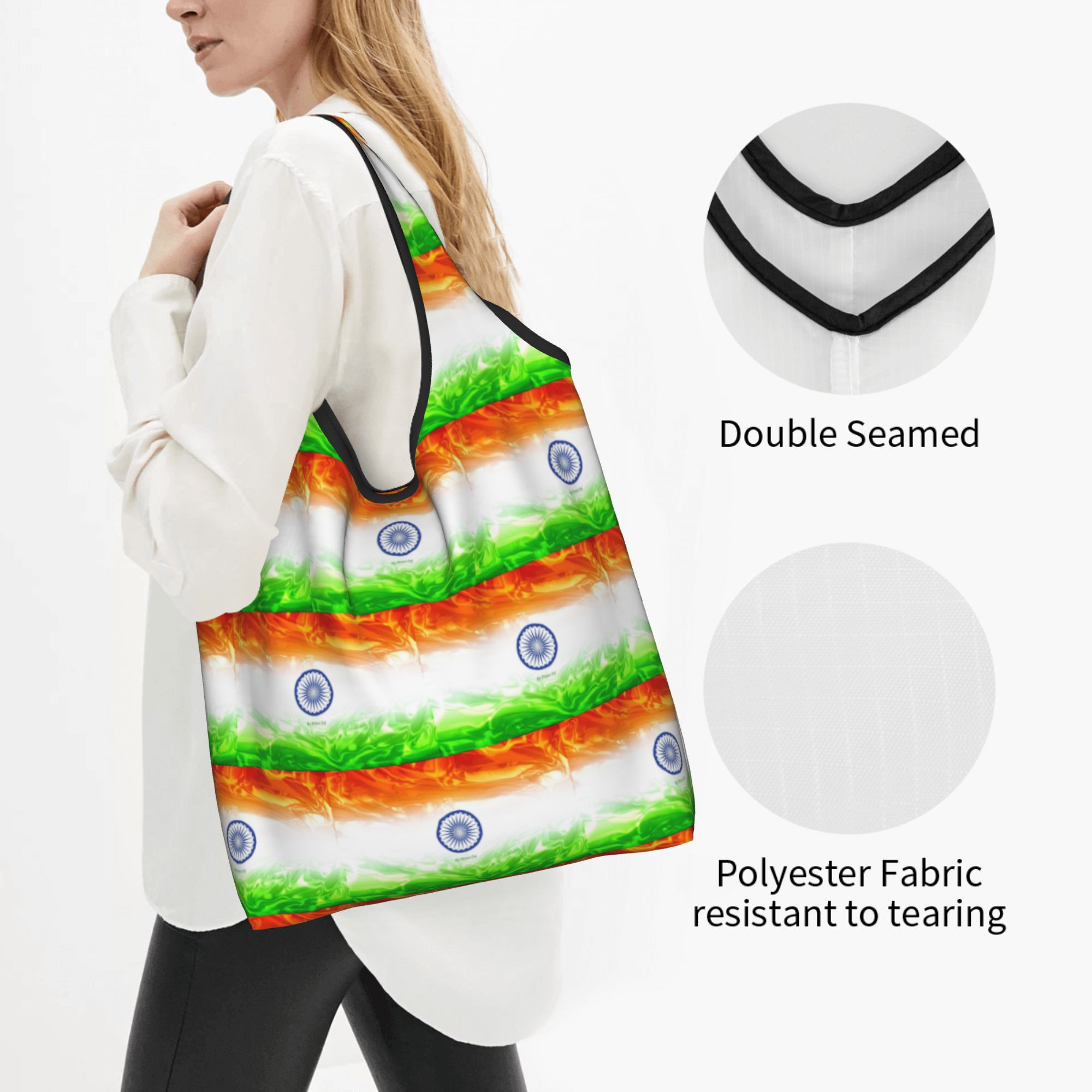 กระเป๋าใส่ของช้อปปิ้งลายธงชาติ - Women Bags India บทวิจารณ์และราคา